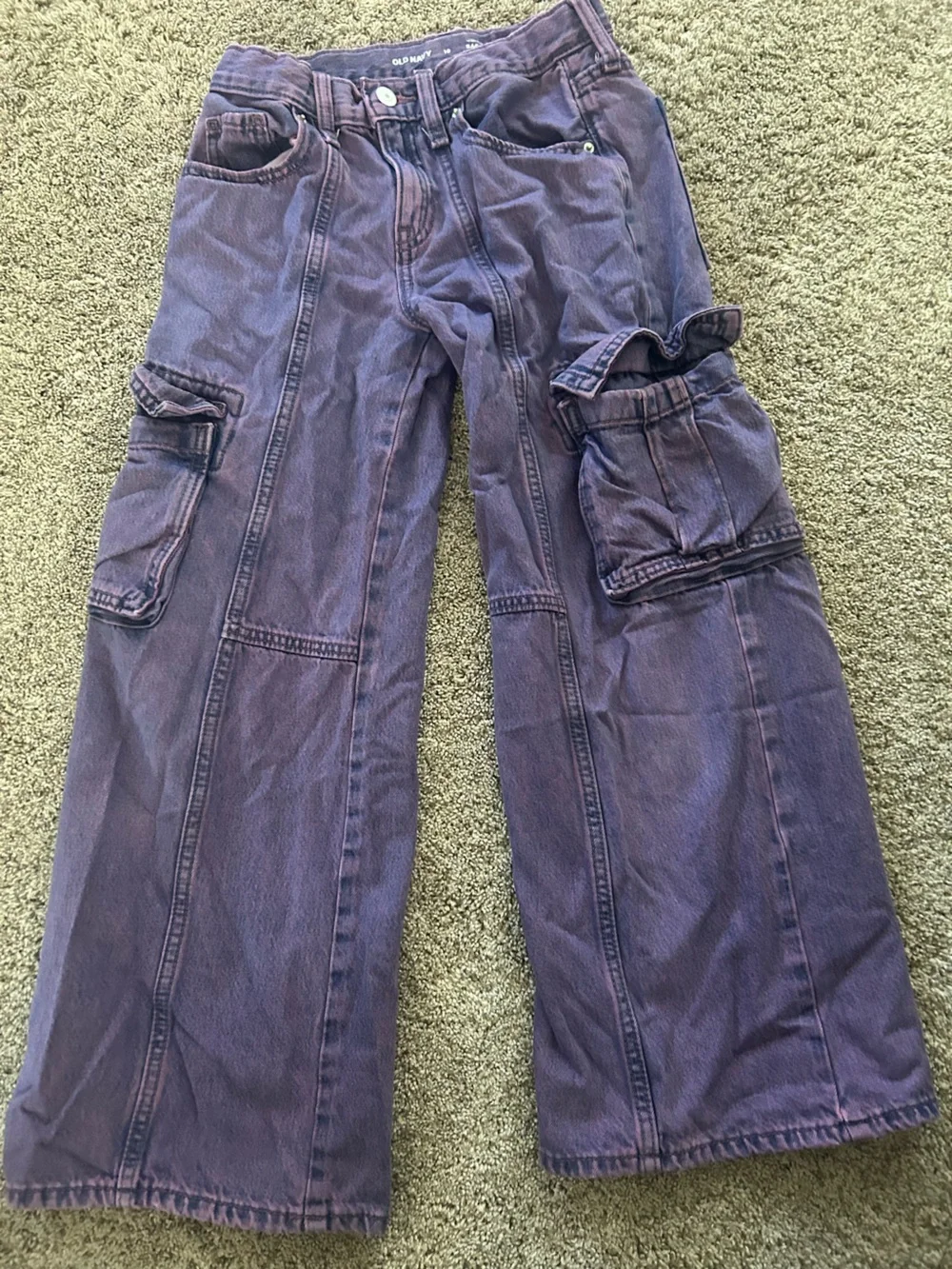 Old Navy Purple Mens Cargo Jeans - Relaxed Fit